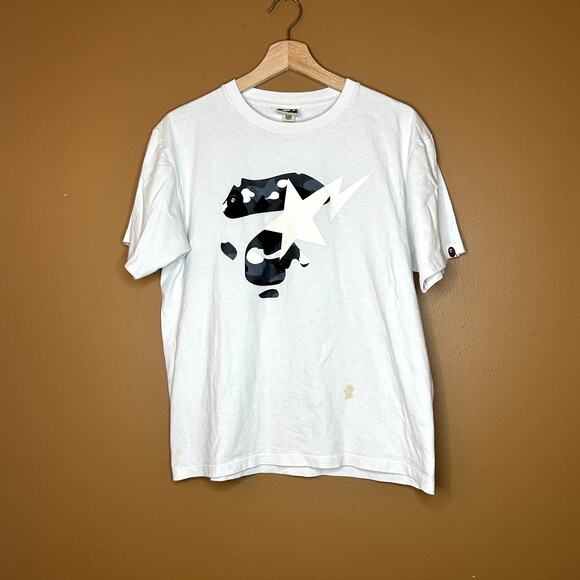 Y2K Bape Graphic White T-Shirt Medium - Picture 1 of 10